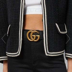 2015 Re-Edition GUCCI $520 Wide Belt New in Box/ Missing Dustbag Size 80